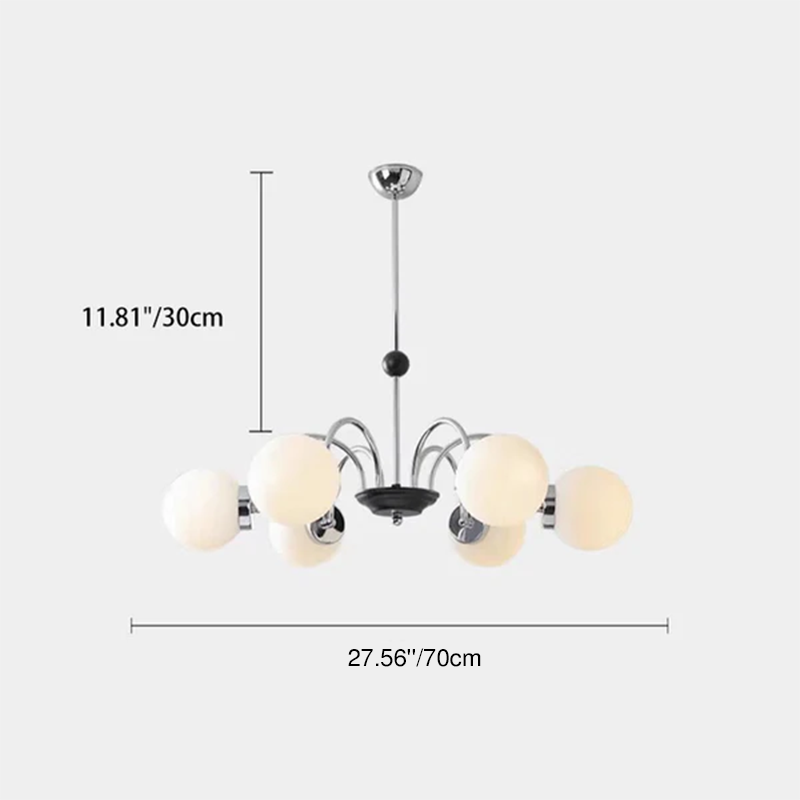 Chandelier Contemporain en Métal et Verre Nordique Rond à 3/4/5/6/8 Lumières pour Chambre et Salon 