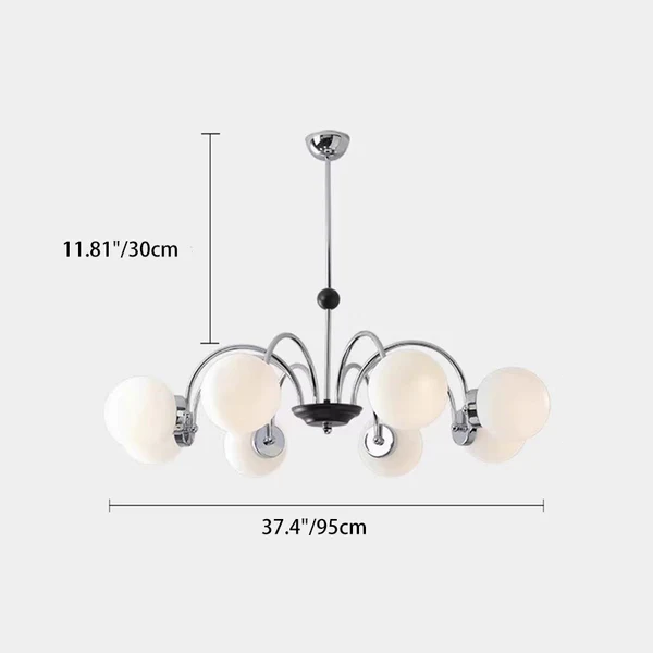 Chandelier Contemporain en Métal et Verre Nordique Rond à 3/4/5/6/8 Lumières pour Chambre et Salon 