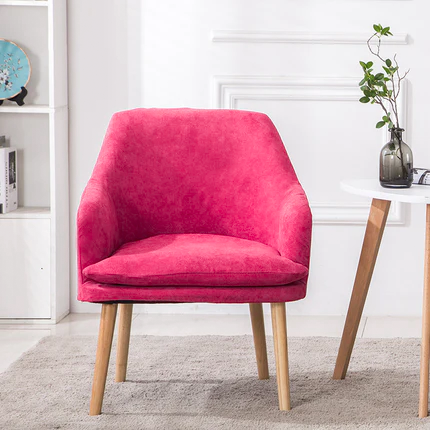 Silla de comedor de madera maciza con respaldo y reposabrazos de terciopelo rectangular nórdico contemporáneo para comedor 