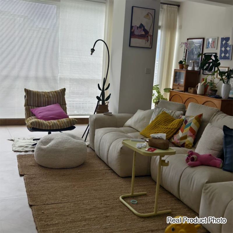 Sillón auxiliar desmontable contemporáneo escandinavo giratorio con forma de arco, de chenilla, cuero sintético, acero al carbono, algodón afelpado y espuma, con respaldo y sin reposabrazos, para sala de estar y dormitorio 