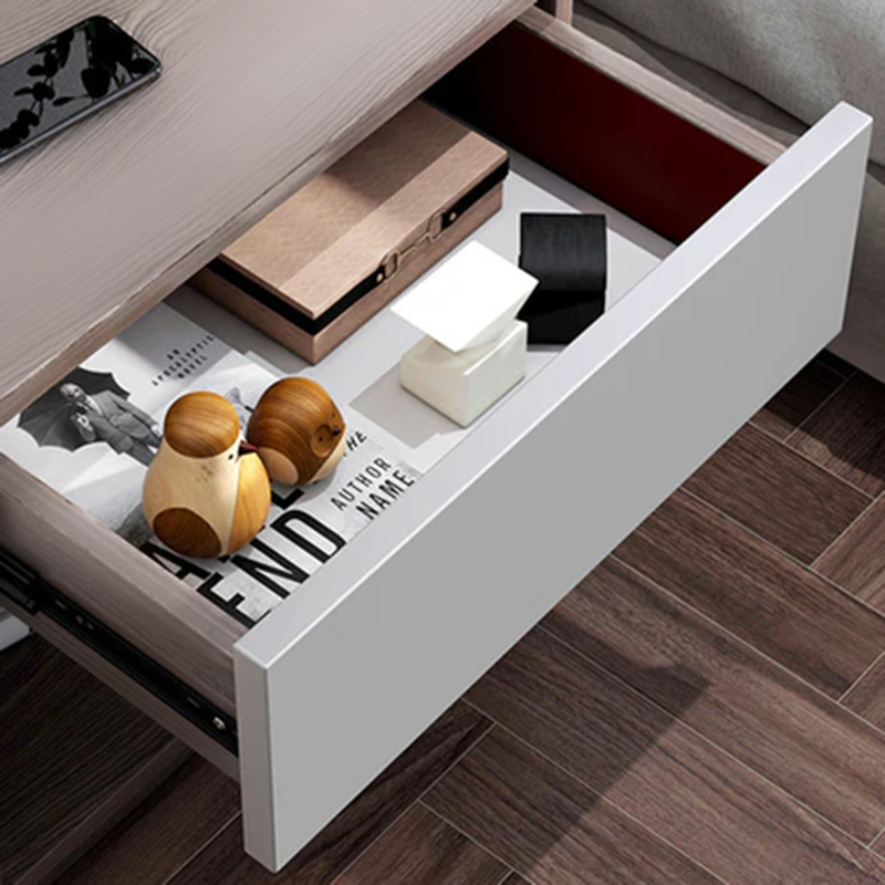 Moderner minimalistischer Nachttisch aus mitteldichter Faserplatte mit einer Schublade für das Schlafzimmer 