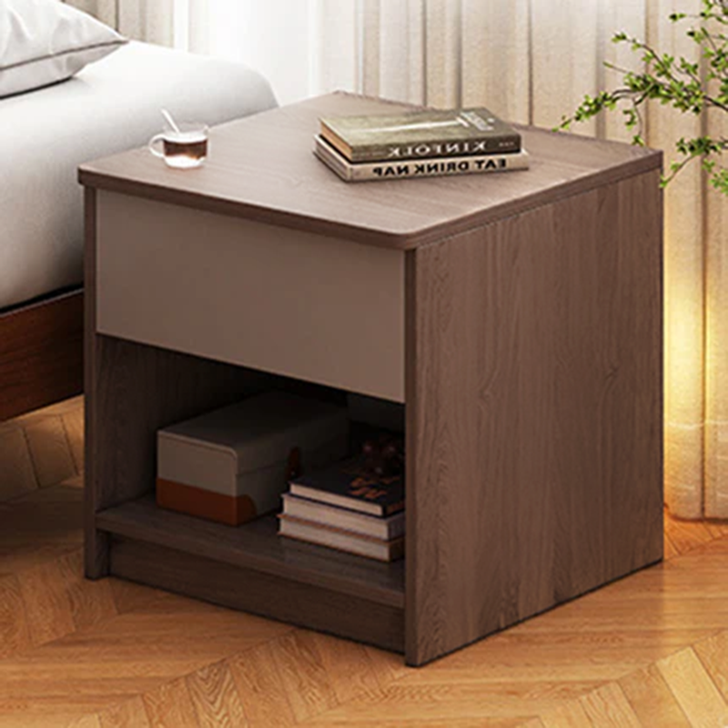 Moderner minimalistischer Nachttisch aus mitteldichter Faserplatte mit einer Schublade für das Schlafzimmer 