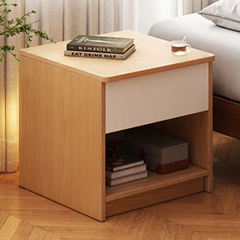 Moderner minimalistischer Nachttisch aus mitteldichter Faserplatte mit einer Schublade für das Schlafzimmer 