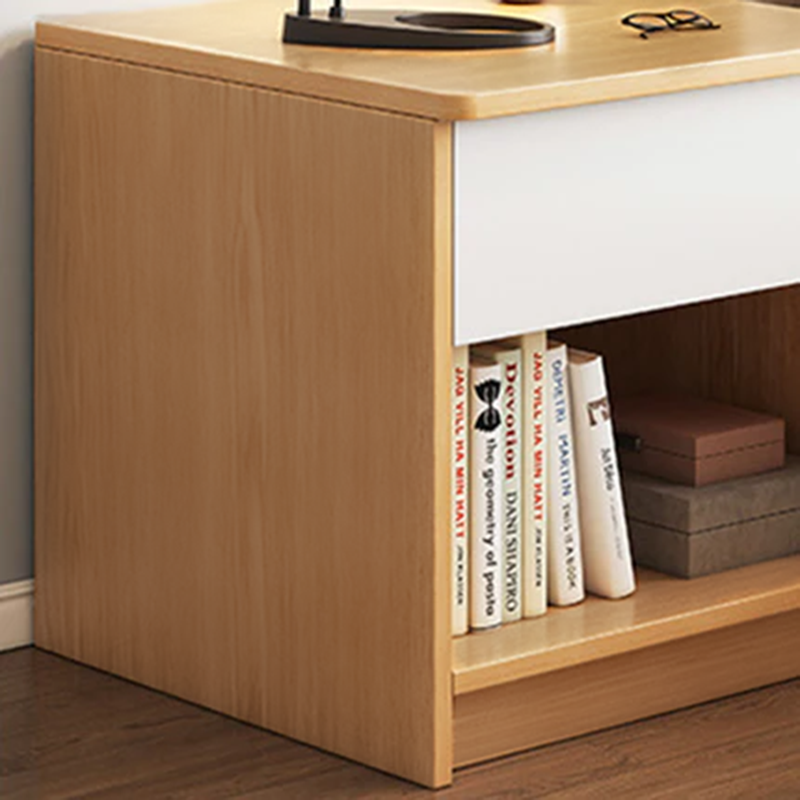 Moderner minimalistischer Nachttisch aus mitteldichter Faserplatte mit einer Schublade für das Schlafzimmer 