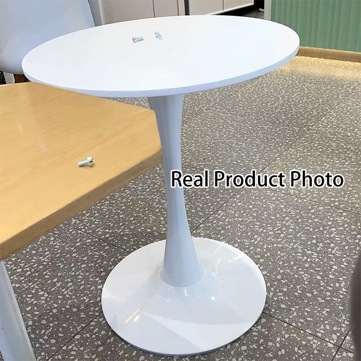 Modern Minimalist Round MDF Iron Base Coffee Table For Living Room