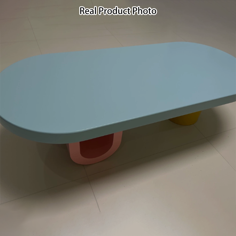 Contemporary Scandinavian Oval E1-Grade Eco-Friendly High-Density Fiberboard Coffee Table For Living Room