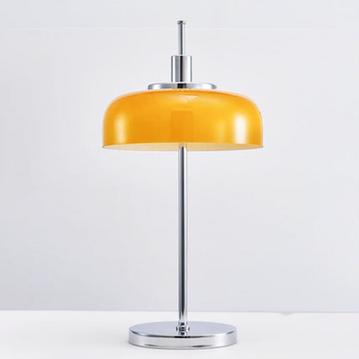 Nordic Vintage Orange Eisen Glas 3-Licht Tischlampe 