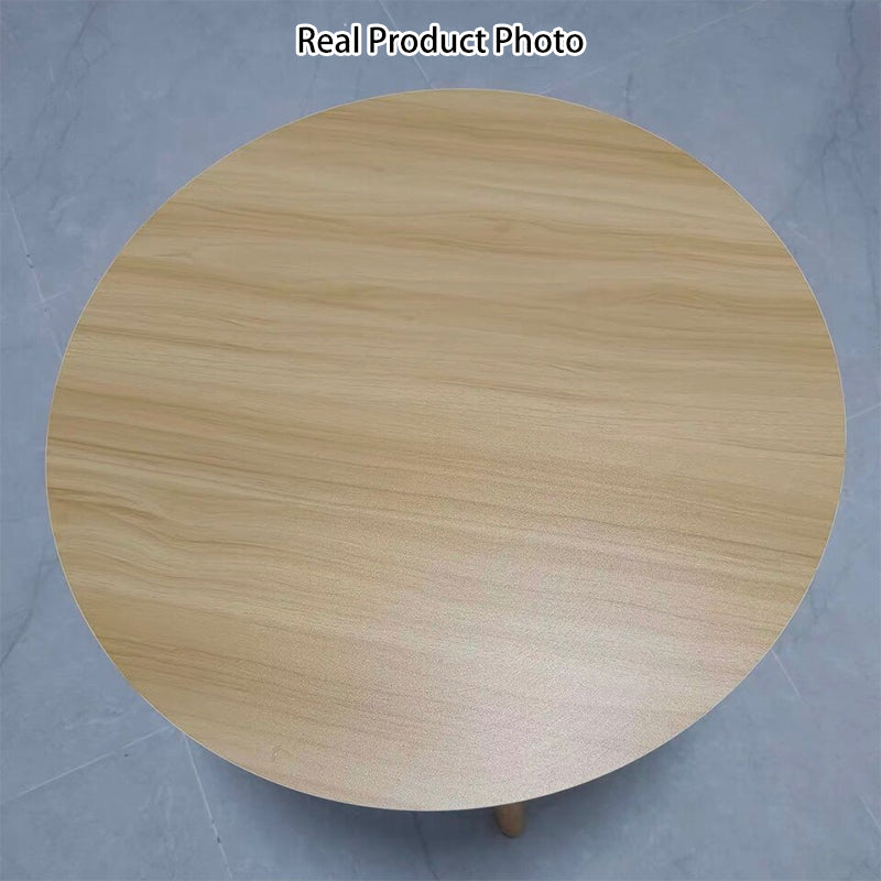 Modern Minimalist Round Medium Density Fiberboard Rubberwood Coffee Table 3 - Leg For Living Room
