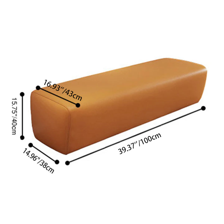 Banco rectangular sin respaldo de madera maciza minimalista moderna con cuero sintético para entrada 