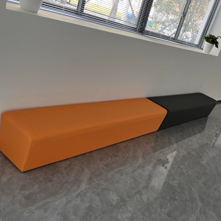 Banco rectangular sin respaldo de madera maciza minimalista moderna con cuero sintético para entrada 