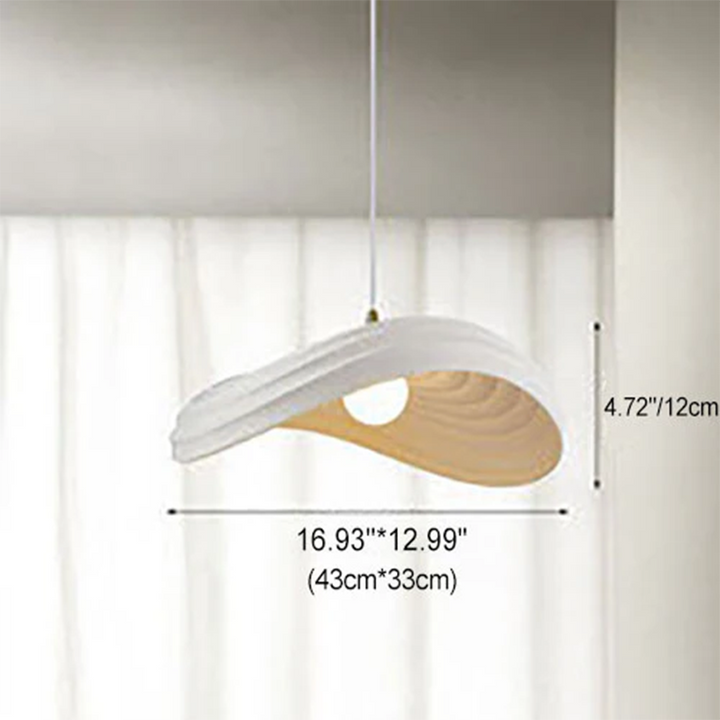 Contemporary Nordic Resin Striped Geometric Dome 1-Light Pendant Light For Living Room