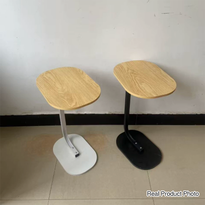 Traditioneller Vintage-Holzmaserungsdichteplatte C-förmiger Beistelltisch für Wohnzimmer 