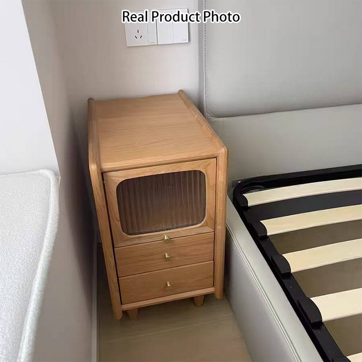 Table de nuit contemporaine rétro en bois de cerisier 1 - Armoire pour chambre 