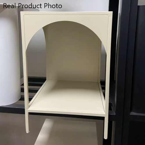 Modern Minimalist Rectangular Arch Shape Iron End Table 2-Tier For Living Room