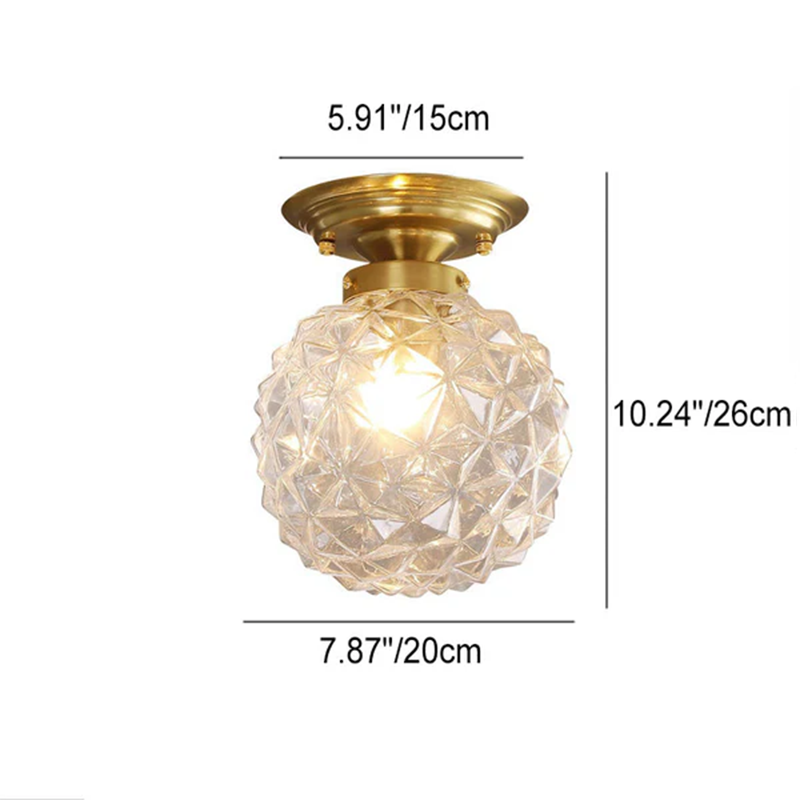 Plafonnier semi-encastré à 1 lumière en verre texturé étoile de luxe moderne 