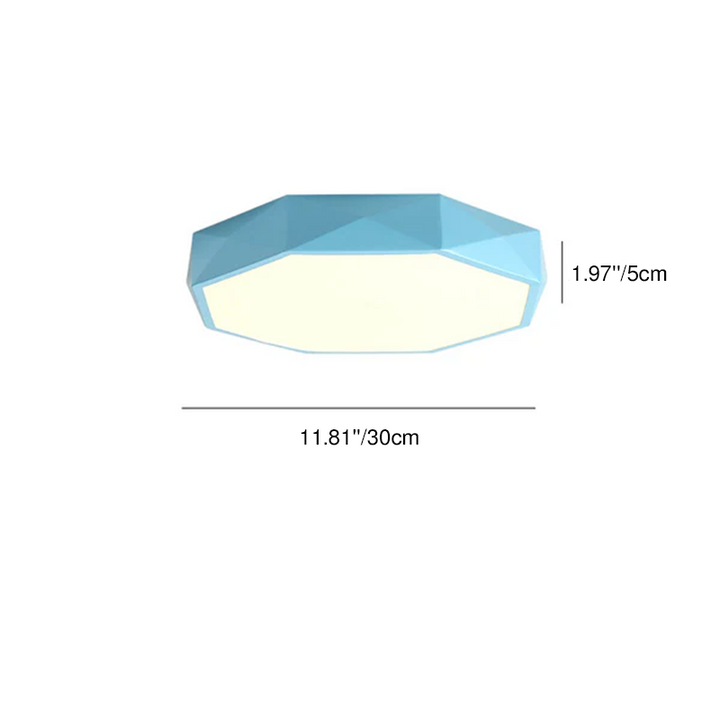 Moderne nordische Macaron-LED-Deckenleuchte aus Eisen und Acryl in Diamant-Geometrie für das Wohnzimmer 