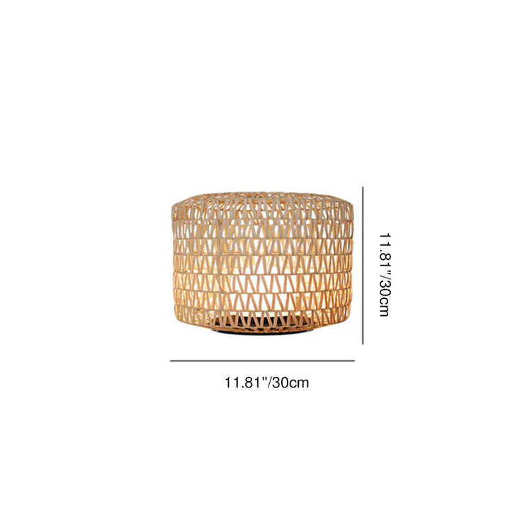 Lámpara de pie para jardín exterior de 1 luz, impermeable, con columna de ratán de plástico de estilo japonés tradicional 