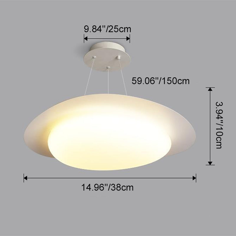 Moderne minimalistische weiße Kieselstein-Acryl-Eisen-LED-Pendelleuchte für das Wohnzimmer 
