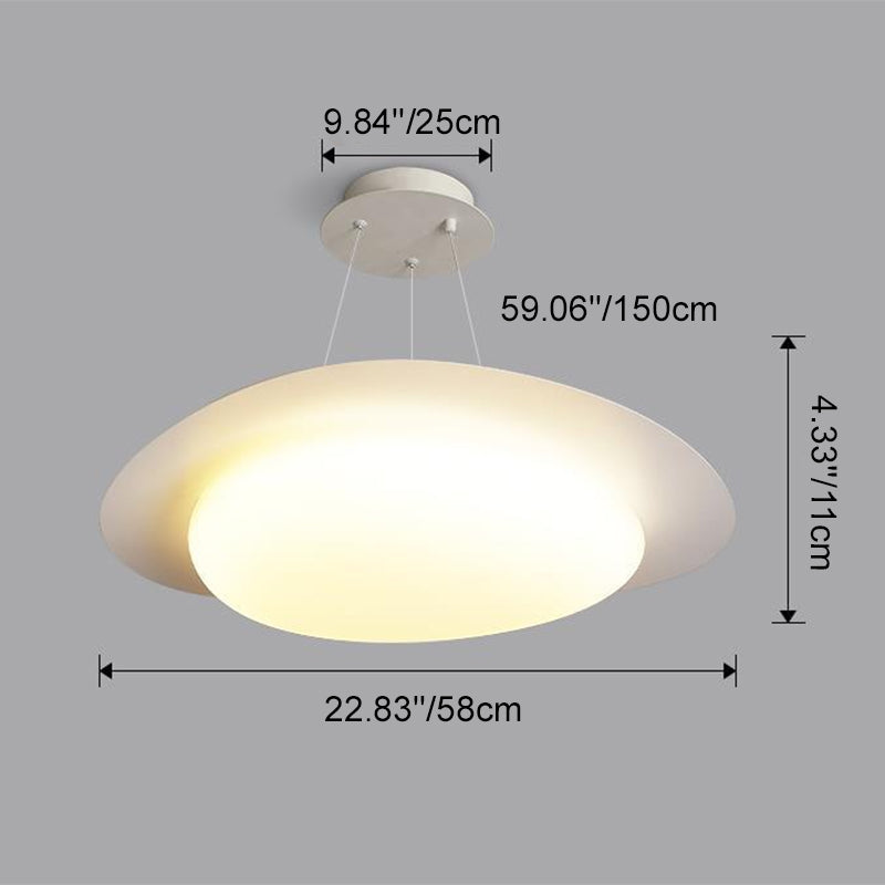 Moderne minimalistische weiße Kieselstein-Acryl-Eisen-LED-Pendelleuchte für das Wohnzimmer 