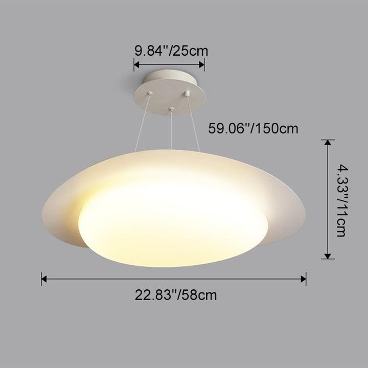 Moderne minimalistische weiße Kieselstein-Acryl-Eisen-LED-Pendelleuchte für das Wohnzimmer 
