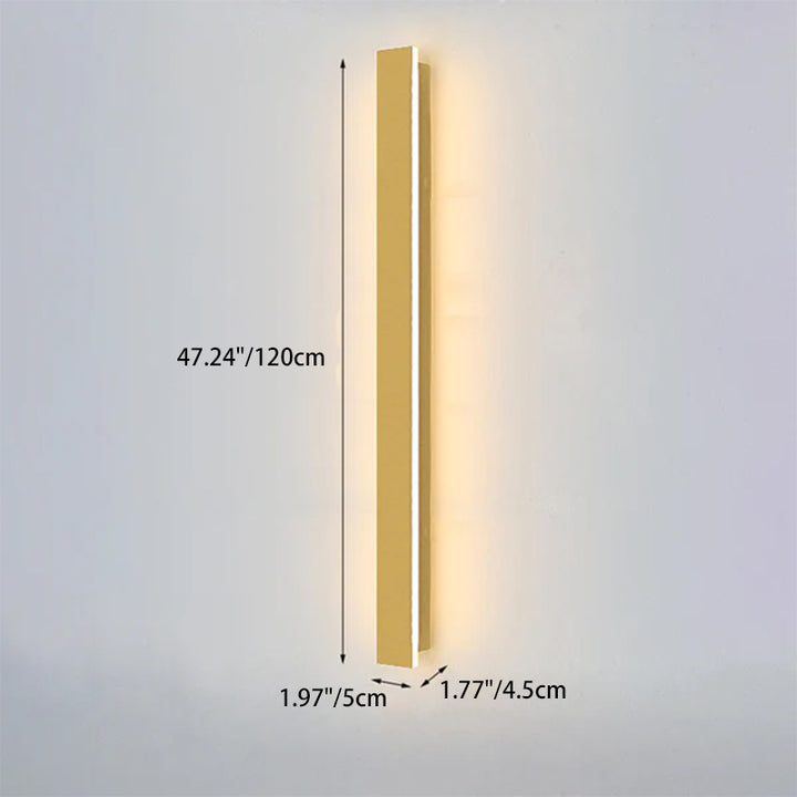 Applique murale LED étanche en fer acrylique, moderne et Simple, longue bande dorée, pour l&
