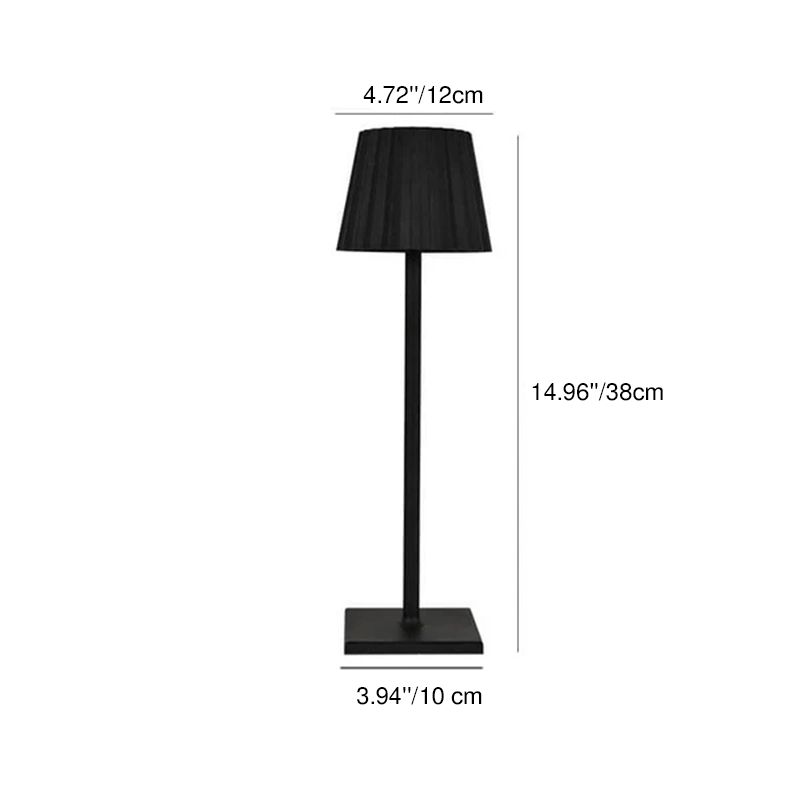 Modern Minimalist Aluminum Pleated Cone LED Touch USB Table Lamp For Study