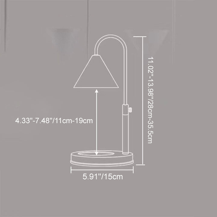 Lampe de table en cire fondue à 1 lumière à cône en métal vintage nordique 