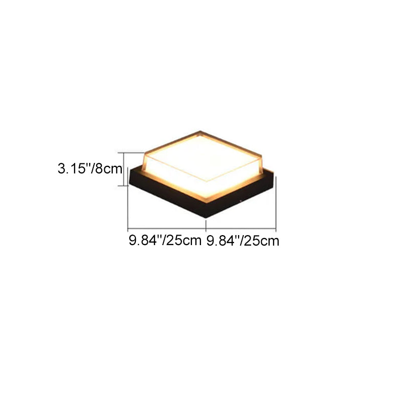 Modern Minimalist Square Aluminum Acrylic Induction LED Flush Mount Ceiling Light For Outdoor