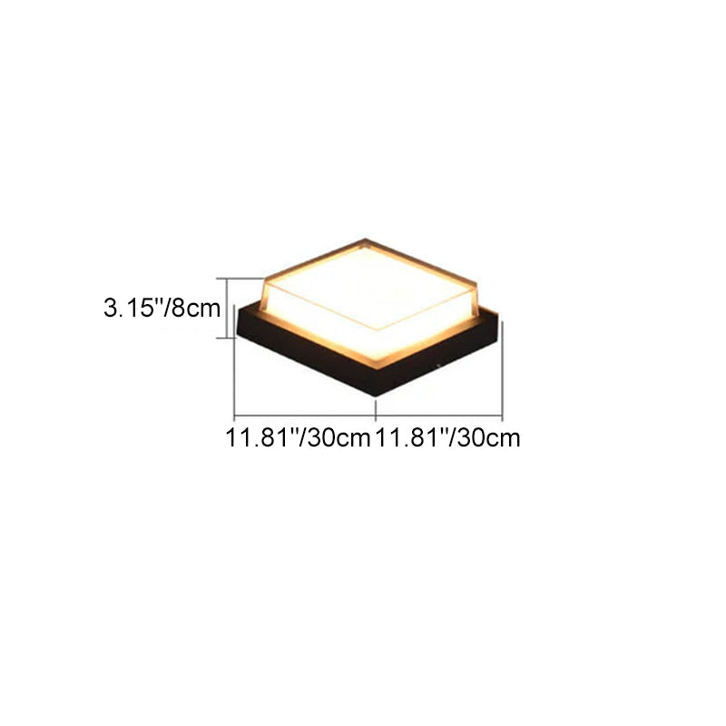 Modern Minimalist Square Aluminum Acrylic Induction LED Flush Mount Ceiling Light For Outdoor