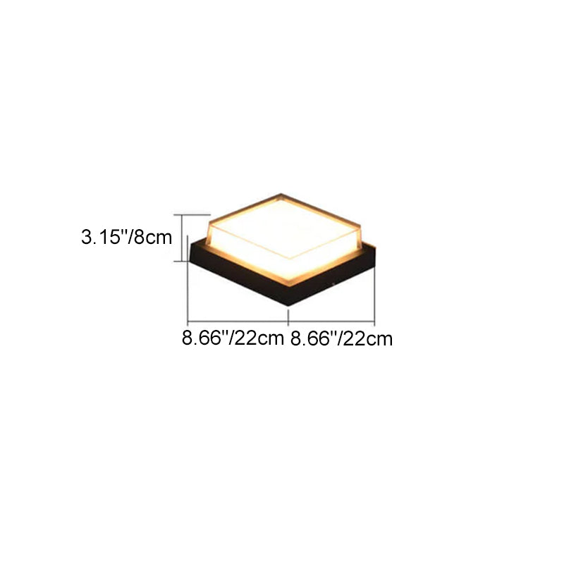 Modern Minimalist Square Aluminum Acrylic Induction LED Flush Mount Ceiling Light For Outdoor