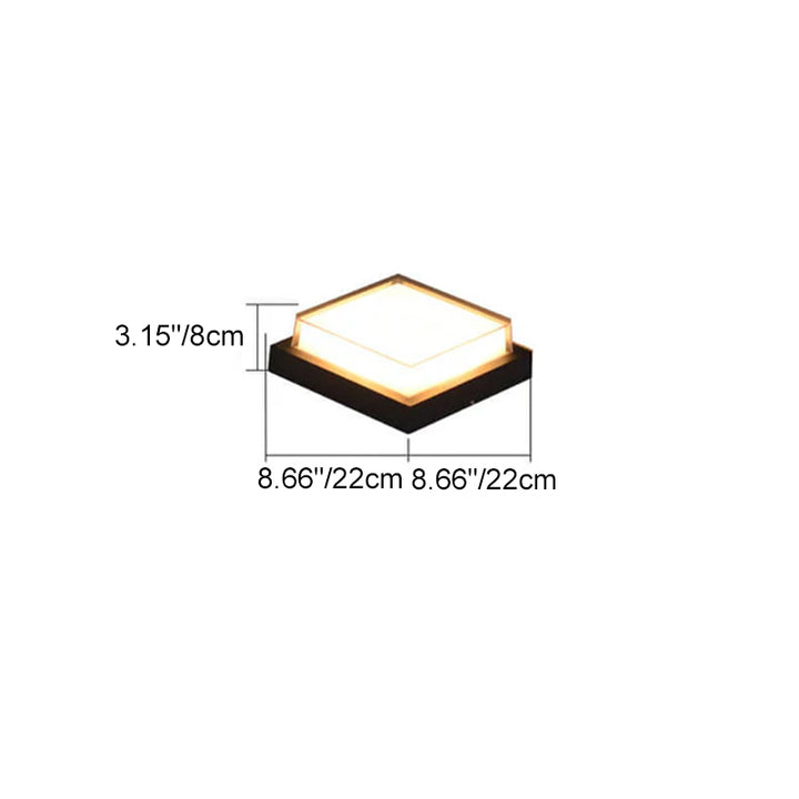 Modern Minimalist Square Aluminum Acrylic Induction LED Flush Mount Ceiling Light For Outdoor