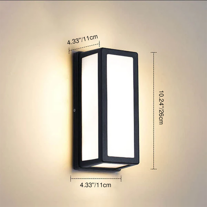 Moderne minimalistische LED-Wandleuchte für den Außenbereich aus Aluminium und Acryl mit quadratischem Stab, wasserdicht, für Terrasse 