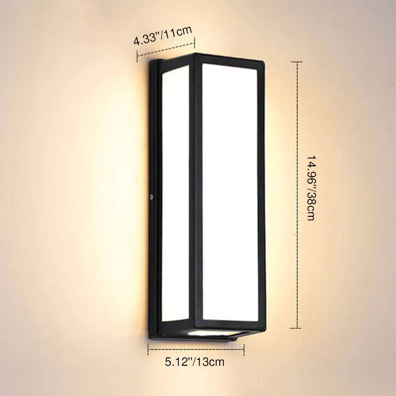 Moderne minimalistische LED-Wandleuchte für den Außenbereich aus Aluminium und Acryl mit quadratischem Stab, wasserdicht, für Terrasse 