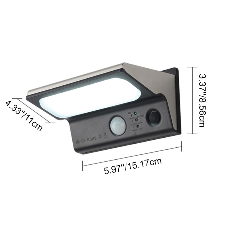 Lampe murale LED à détecteur de mouvement intelligent solaire extérieur étanche 