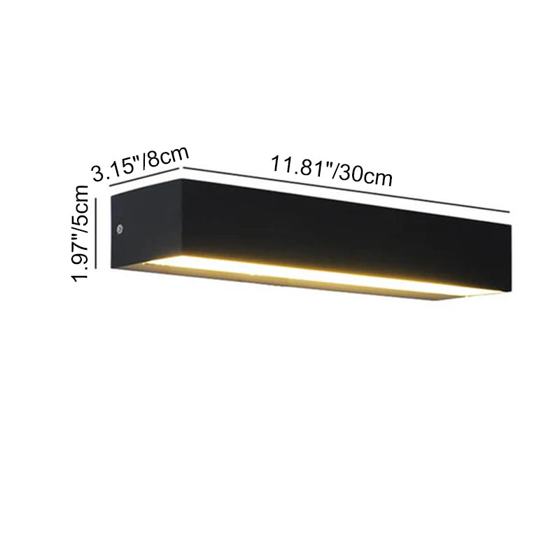Moderne minimalistische wasserdichte Aluminium-Acryl-Outdoor-LED-Wandlampe in rechteckigem One-Line-Design 