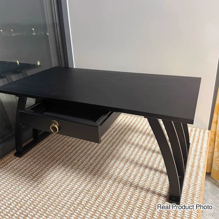 Mesa de centro rectangular curva de bambú de estilo chino tradicional para sala de estar 