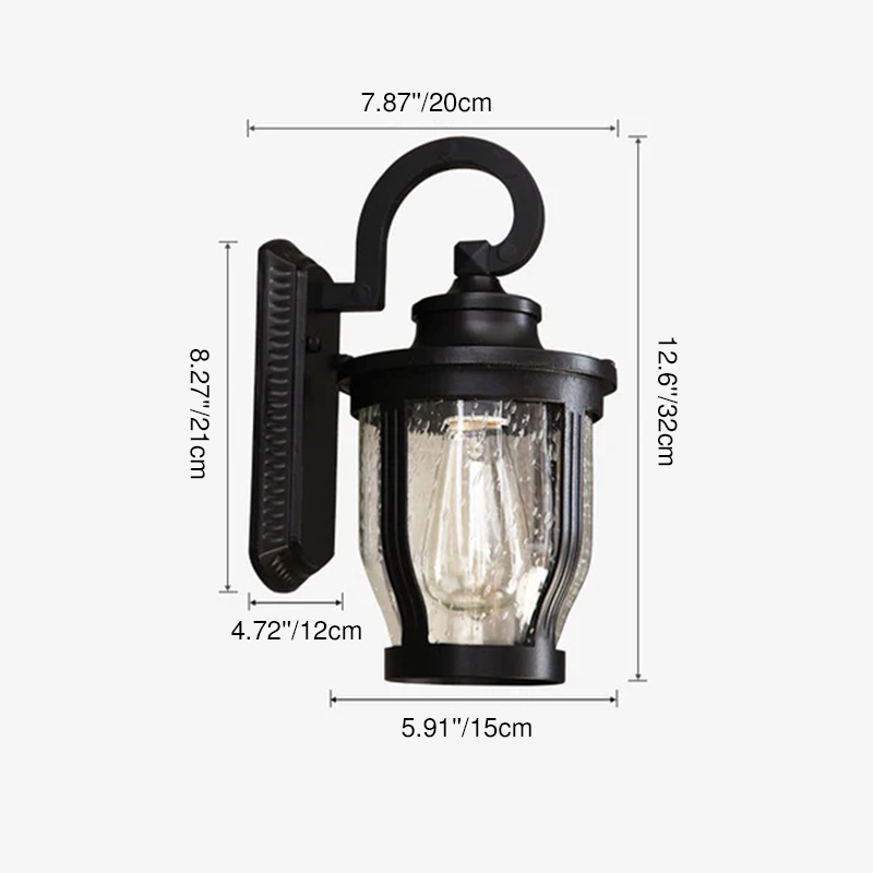 Moderne industrielle Außenwandleuchte mit Regenglas, Aluminium-Säulenform, wasserdicht, 1-flammig, für den Außenbereich 
