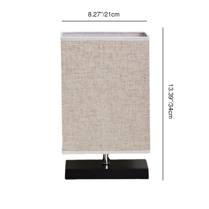 Modern Simplicity Rectangular Linen Fabric Black Iron Base 1-Light Table Lamp For Bedroom