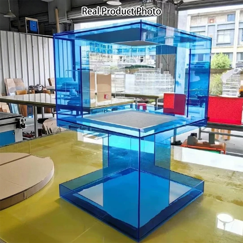 Contemporary Nordic Geometry Rectangular Acrylic Side Table 3 - Tier For Living Room