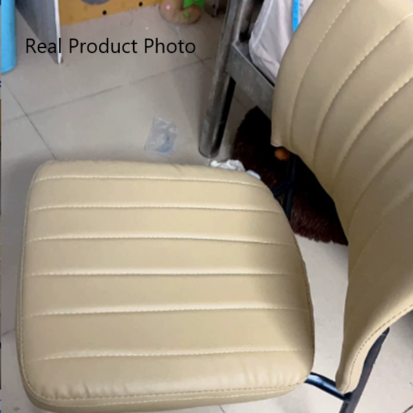 Chaise de bureau empilable en cuir PU carrée minimaliste moderne avec dossier pour la maison et le bureau 