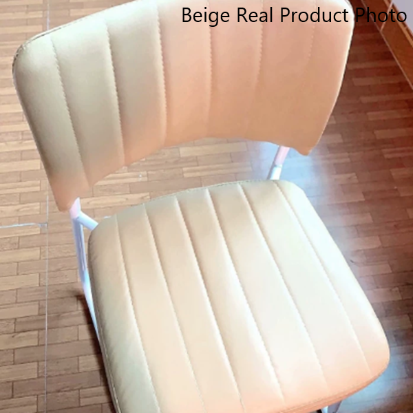 Chaise de bureau empilable en cuir PU carrée minimaliste moderne avec dossier pour la maison et le bureau 