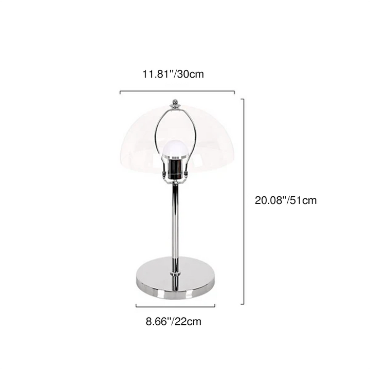 Lampe de table USB à LED en acrylique transparent en forme de dôme vintage nordique 
