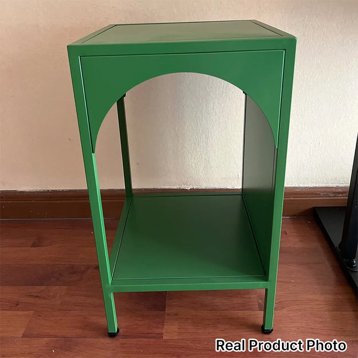 Modern Minimalist Rectangular Arch Shape Iron End Table 2-Tier For Living Room