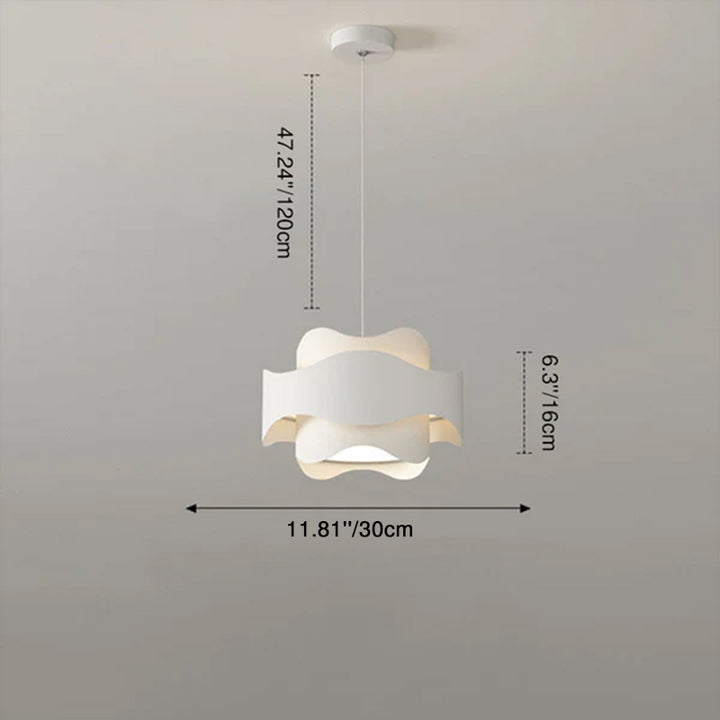 Contemporary Creative Wave Strip Round Iron Acrylic LED Island Light Chandelier For Dining Room