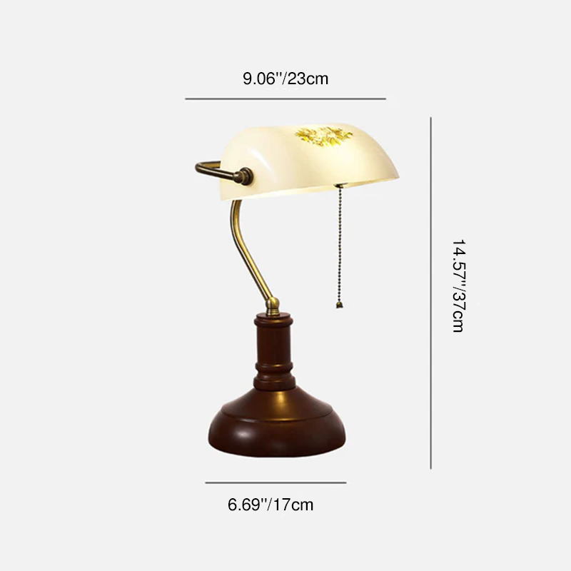 Lámpara de mesa de 1 luz con banco de cristal y madera maciza vintage tradicional con cremallera para dormitorio 