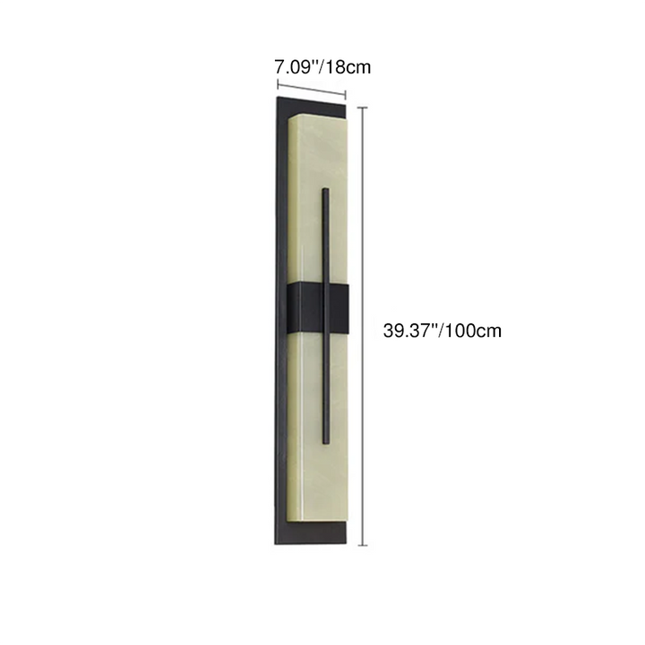 Modern Minimalist Rectangular Waterproof Stainless Steel Acrylic LED Wall Sconce Lamp For Outdoor