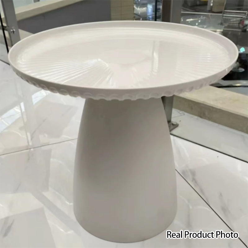 Modern Minimalist Round Table Top PET Plastic Side Table 1-Leg For Living Room
