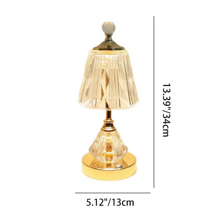 Modern Luxury Glass Metal Diamond Base LED Table Lamp For Bedroom