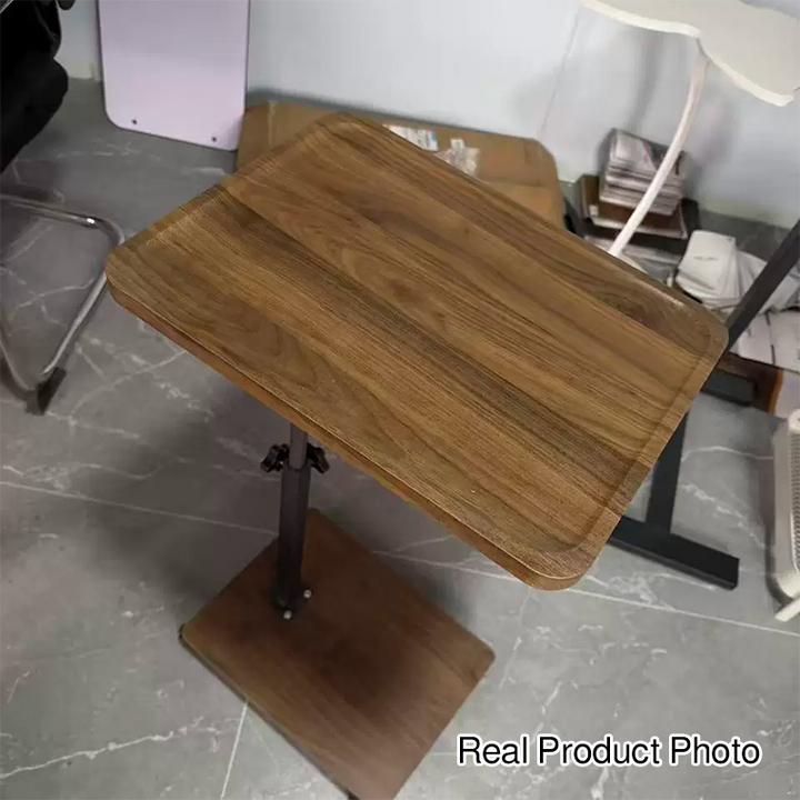 Contemporary Nordic Round Square Height Adjustable Medium Density Fiberboard Iron Side Table 2 - Tier For Living Room