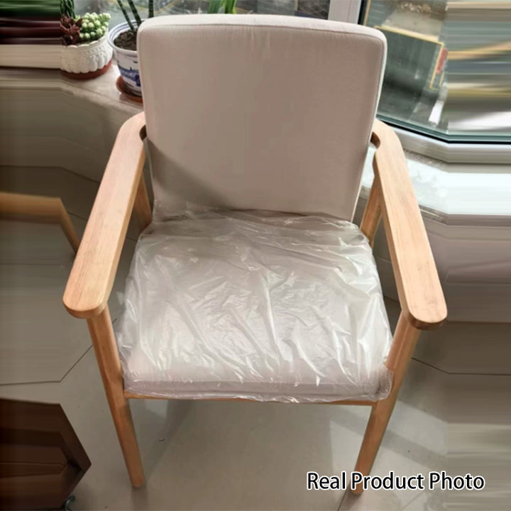 Modern Luxury Square Cotton Linen Cushion Solid Wood High Resilience Sponge Dining Chair Backrest Armrest For Dining Room